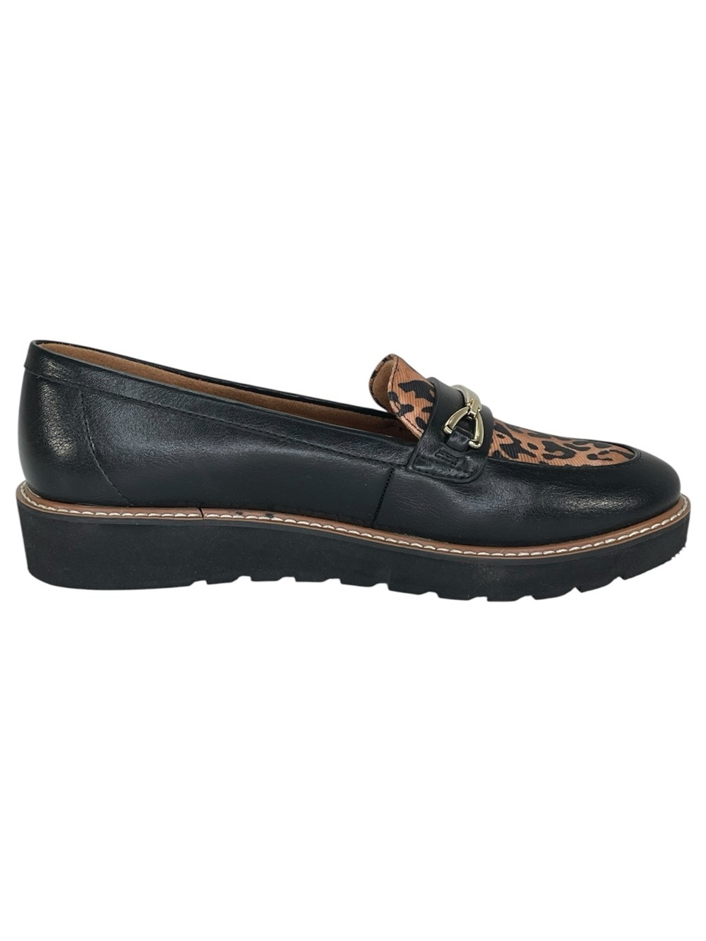 Naturalizer Elin Black Leopard Faux Leather Womens Penny Loafers Size 7M - Picture 5 of 11